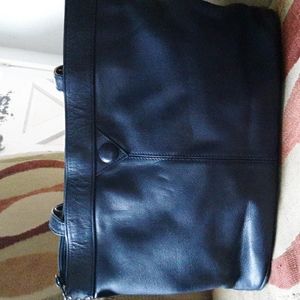 Albi navy blue leather purse